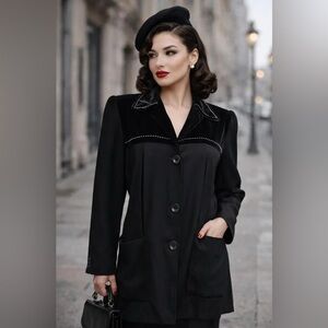 Zelda Vintage 90s does 40s Femme Fatale Jacket Old Hollywood Structured Shoulder